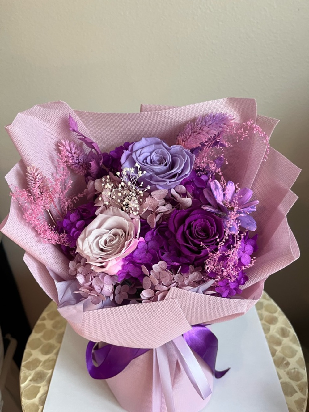 Pink and Purple Mixed Rose Bouquet 125